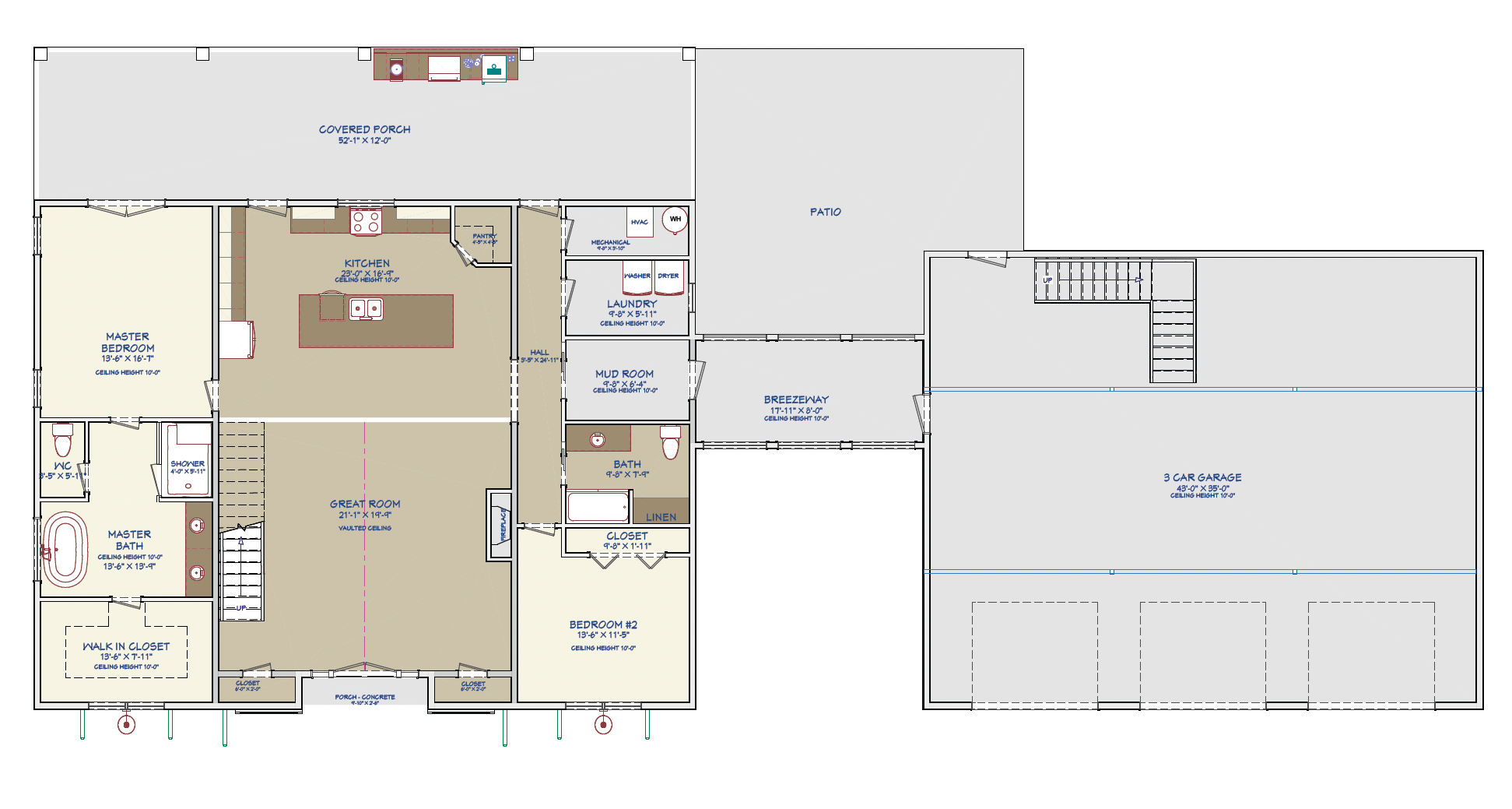 Floor plan of a house with labeled rooms on a white background