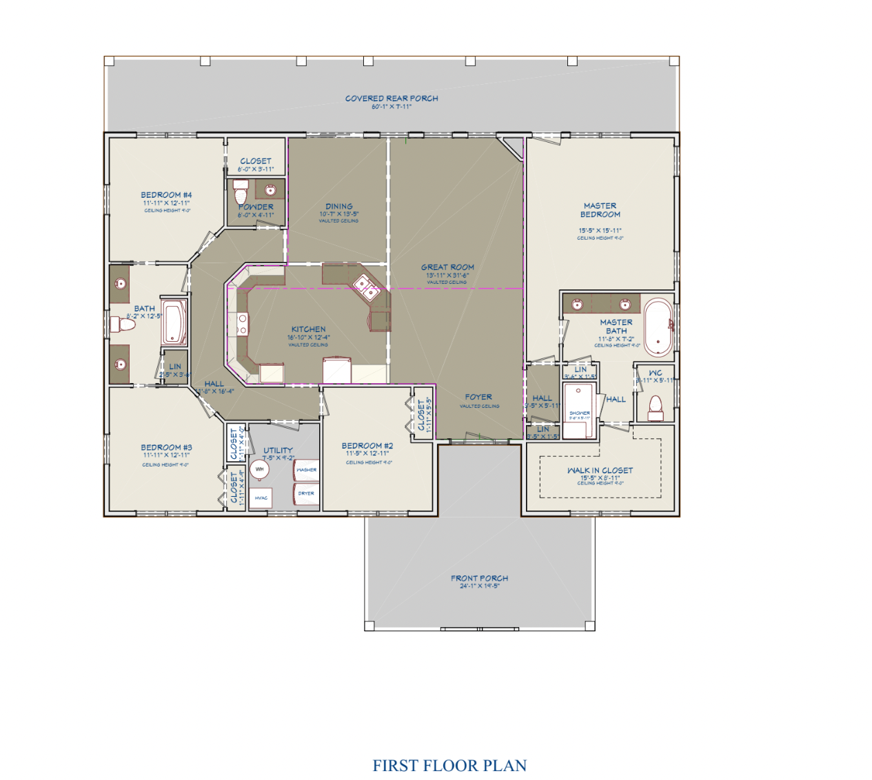 Barndominium Plan B2334 | 4 Bedroom 40x60 Floor Plan