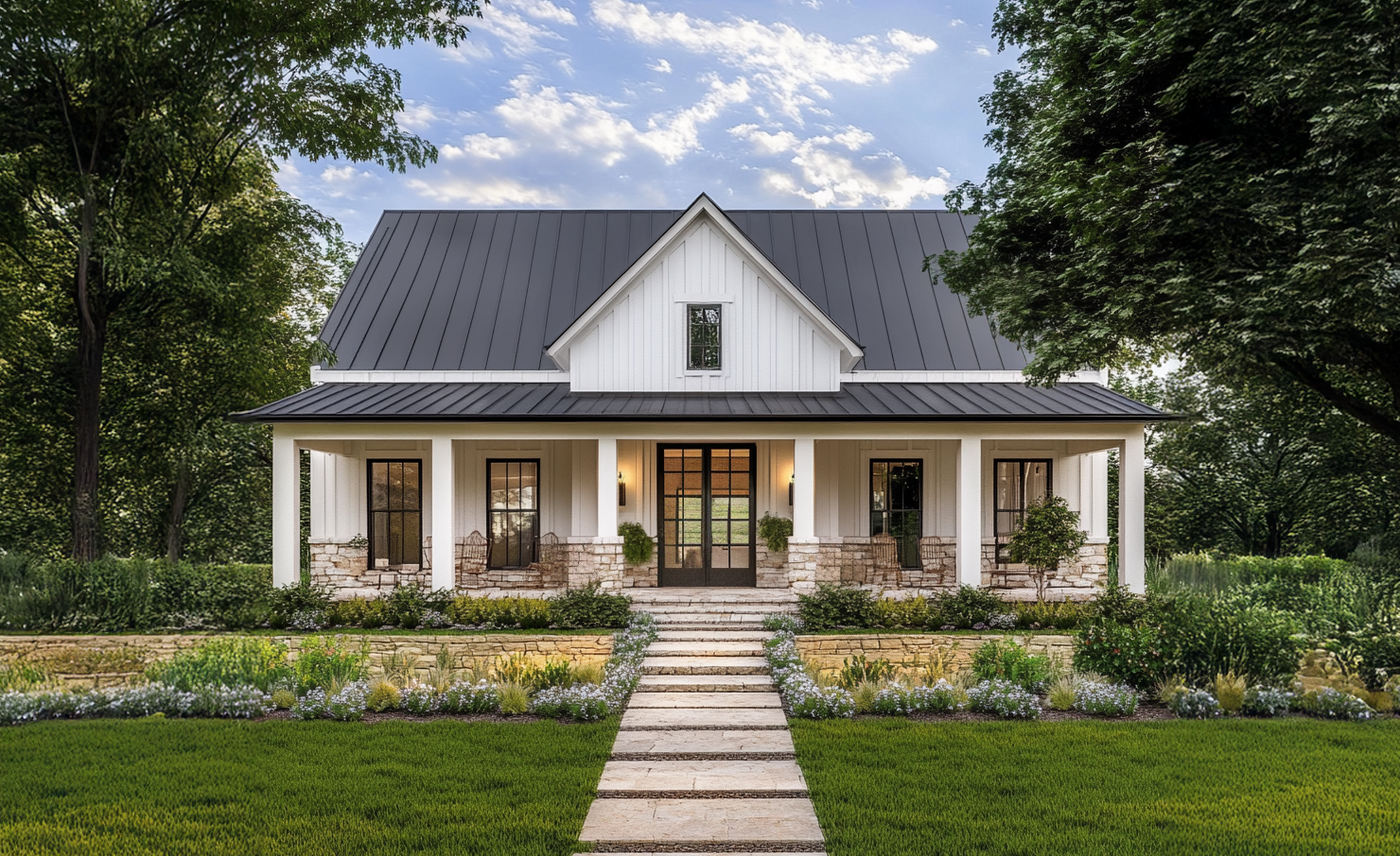 Modern Farmhouse BF1565 barndominium house plan