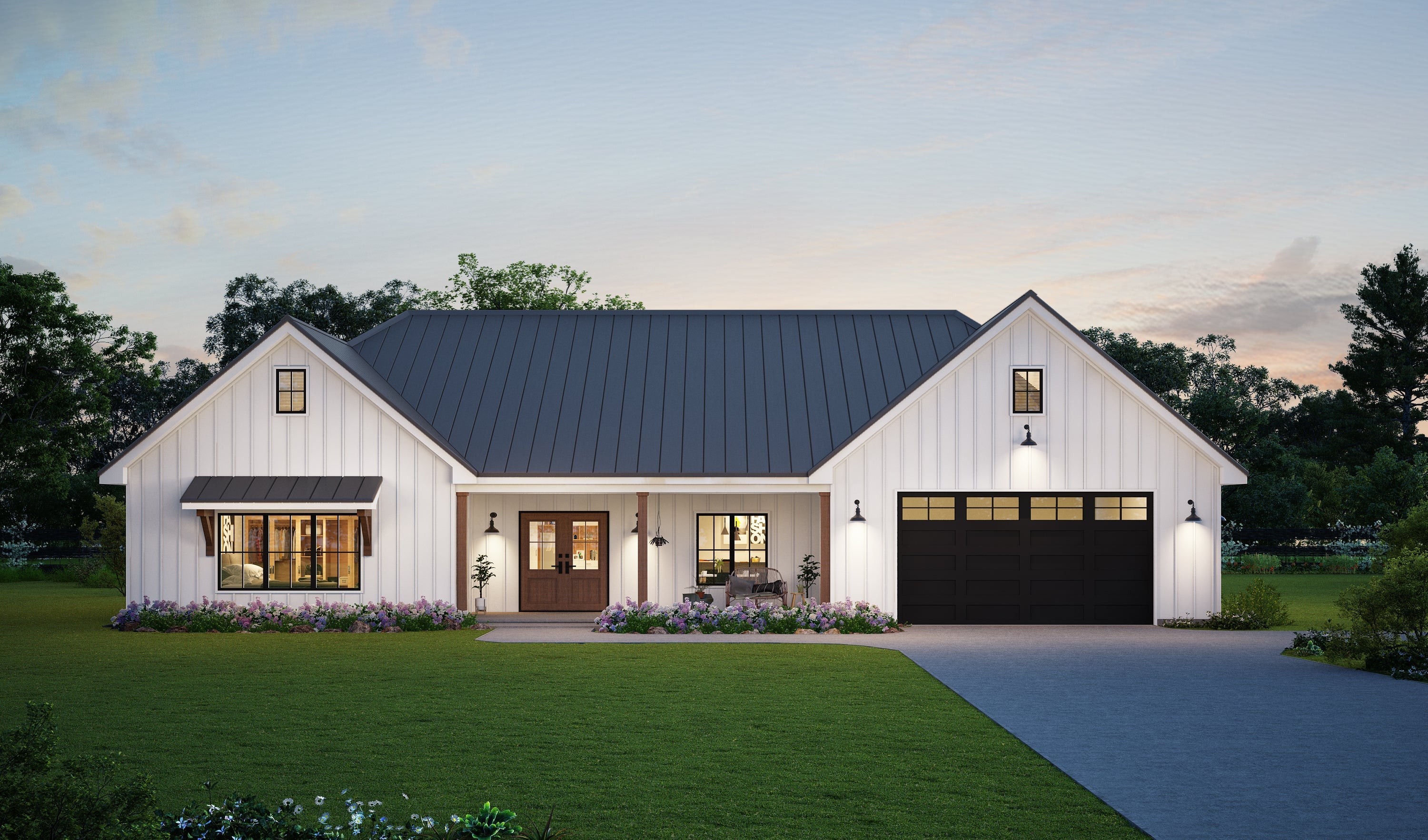 Modern Farmhouse BF1634-G barndominium house plan