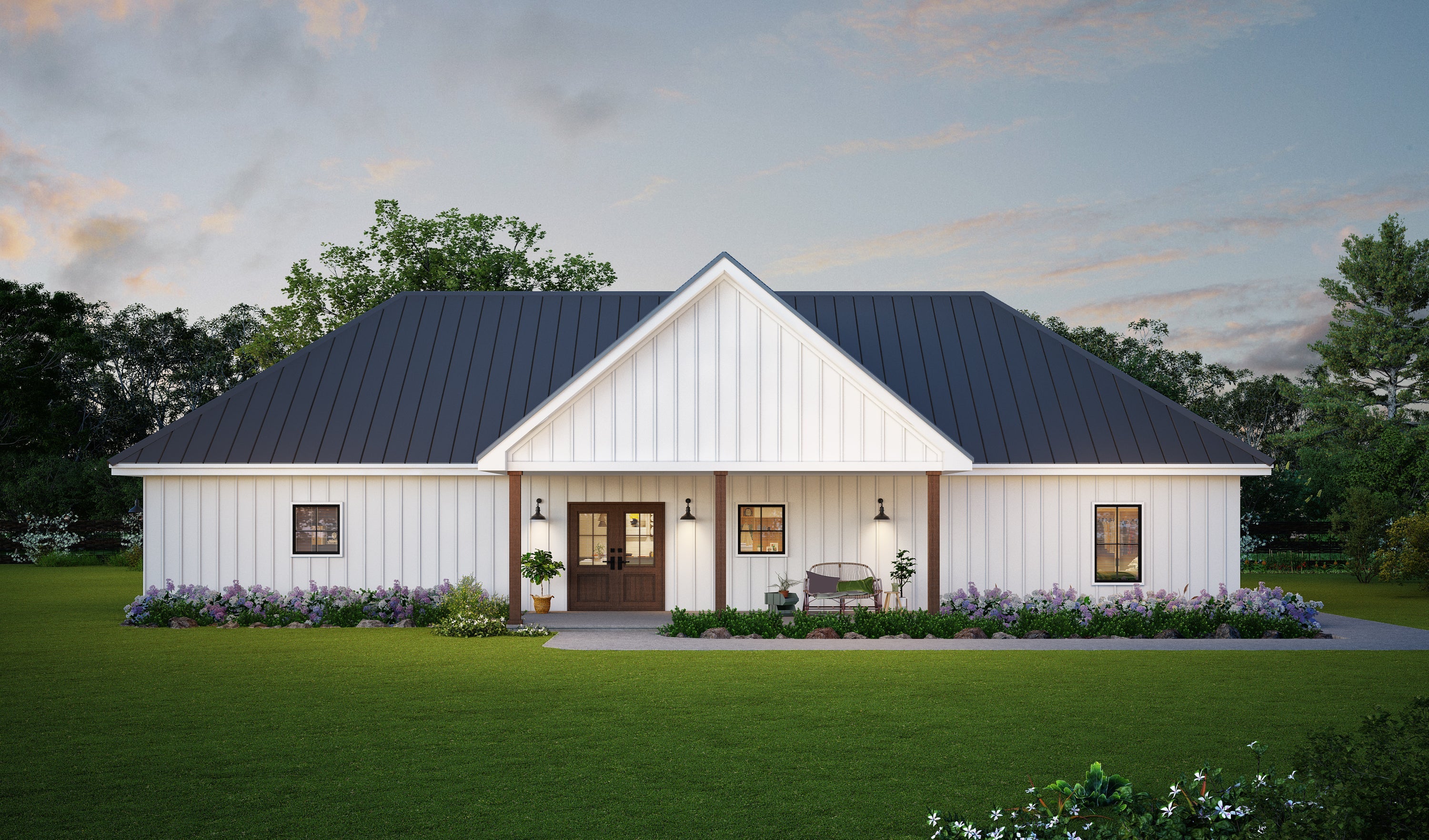 Modern Farmhouse BF1634-G barndominium house plan