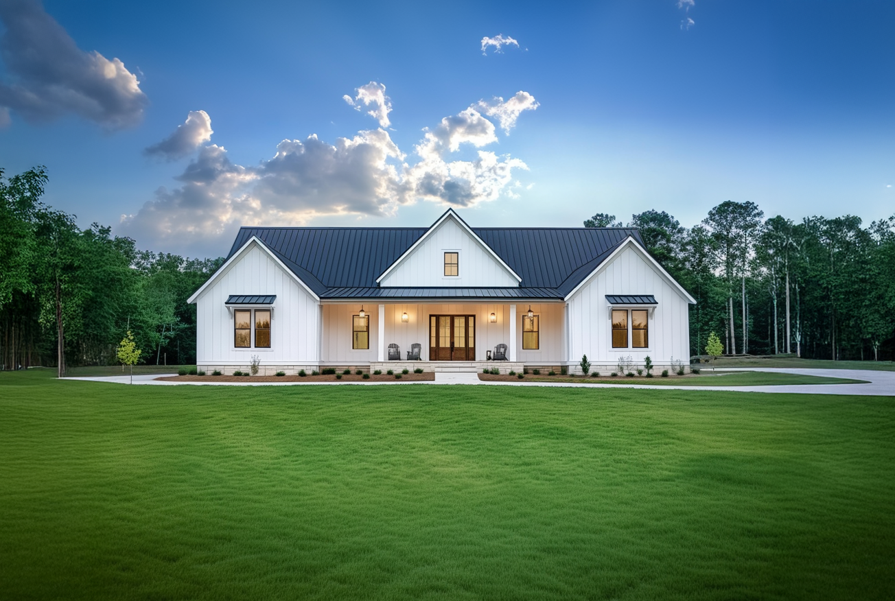 Modern Farmhouse BF2312 barndominium house plan