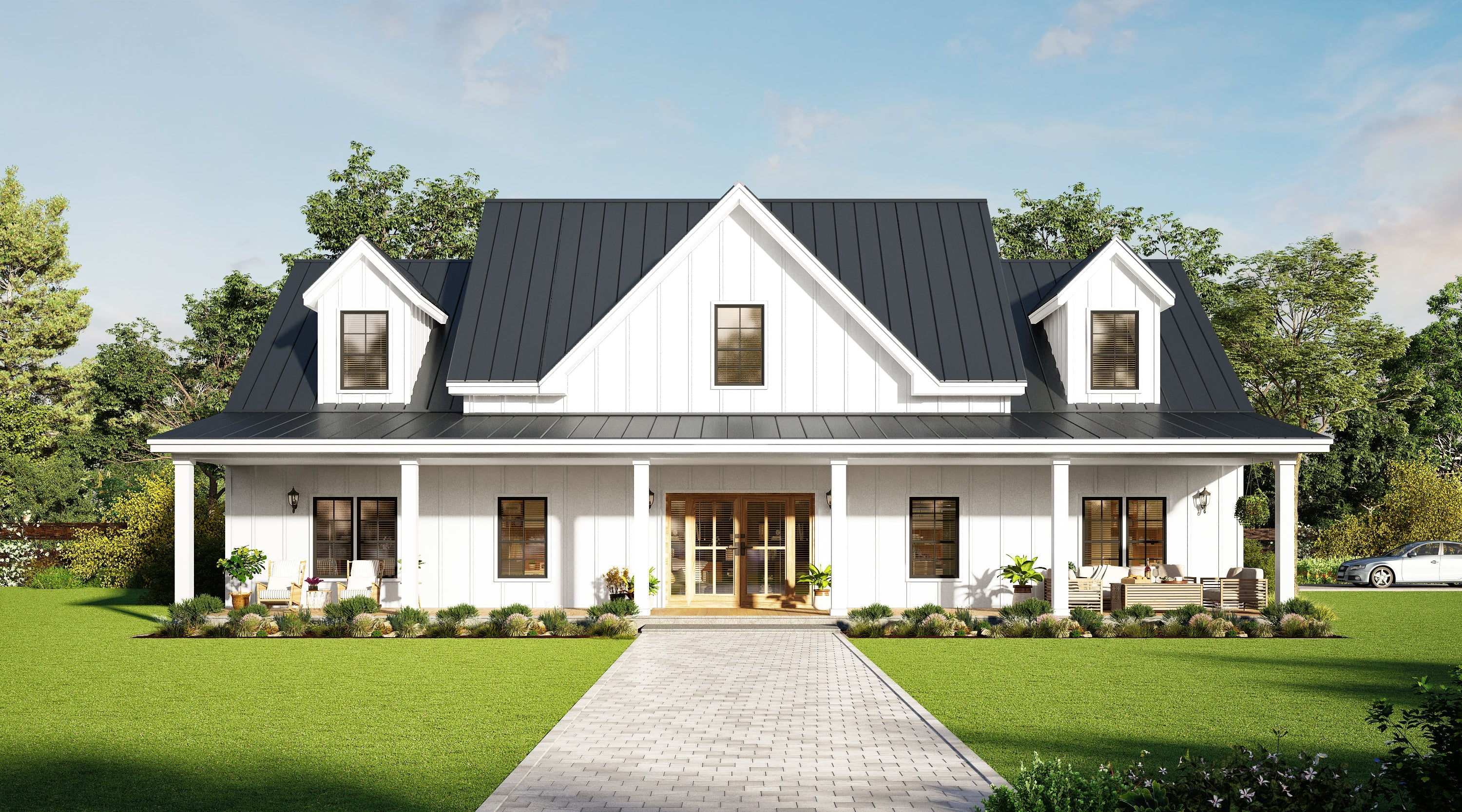 Modern Farmhouse BF2485-G barndominium house plan