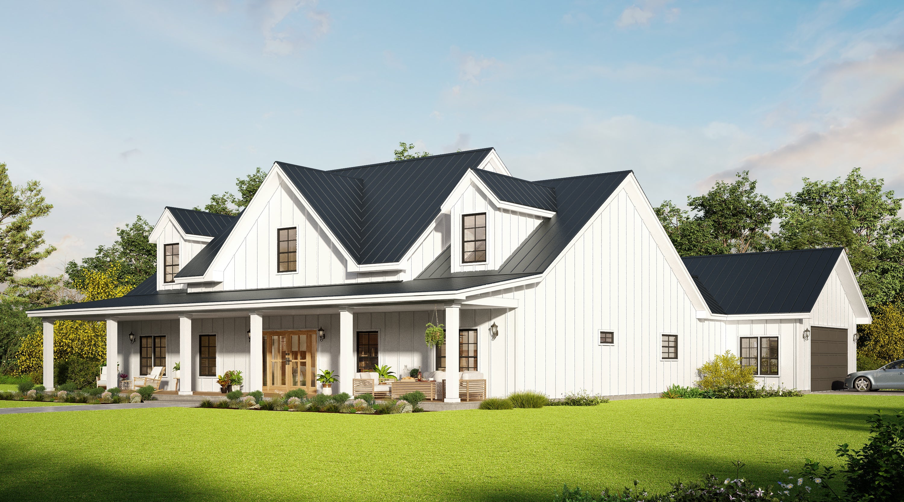 Modern Farmhouse BF2485-G barndominium house plan