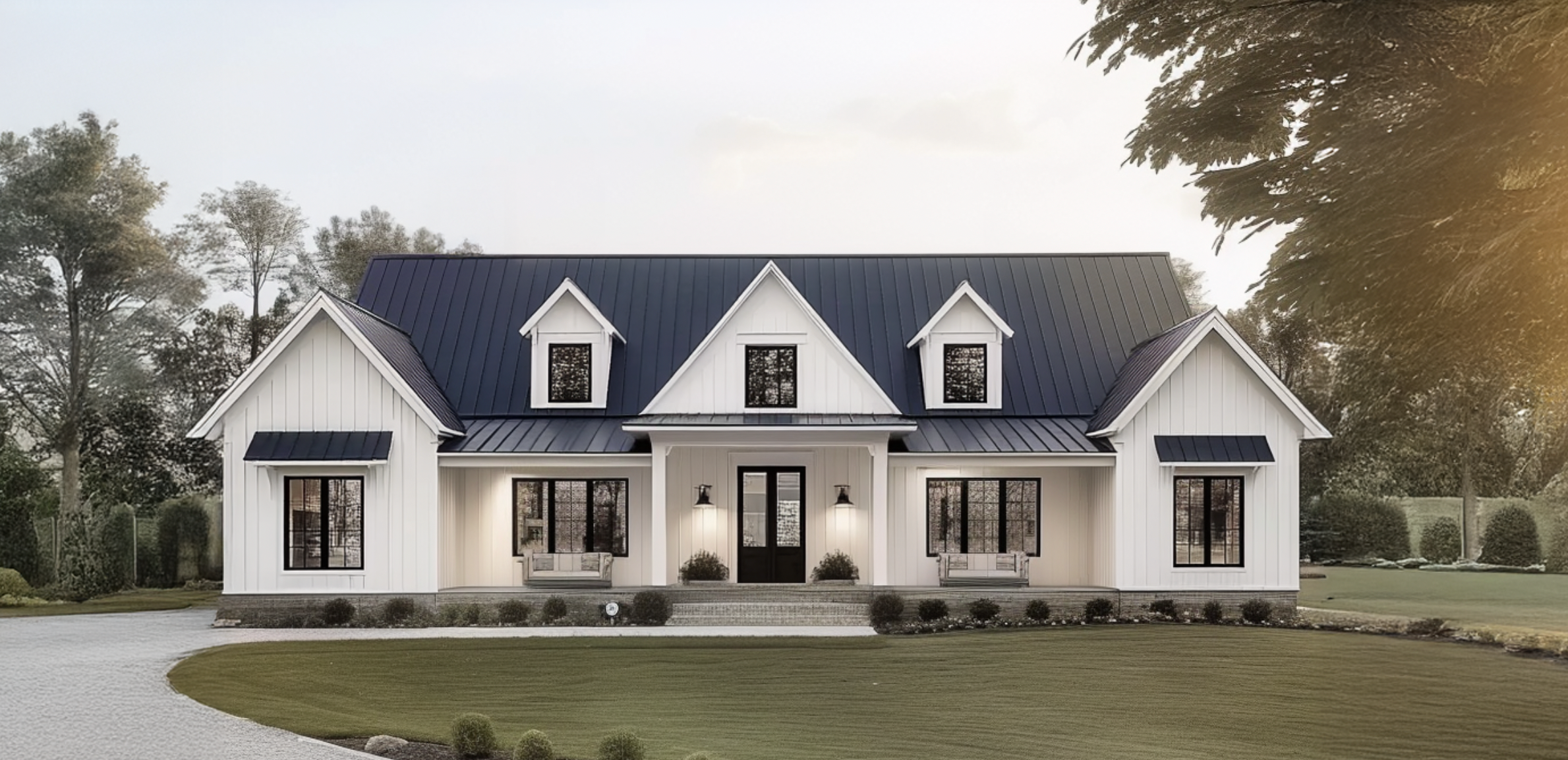 Modern Farmhouse BF2491-G barndominium house plan