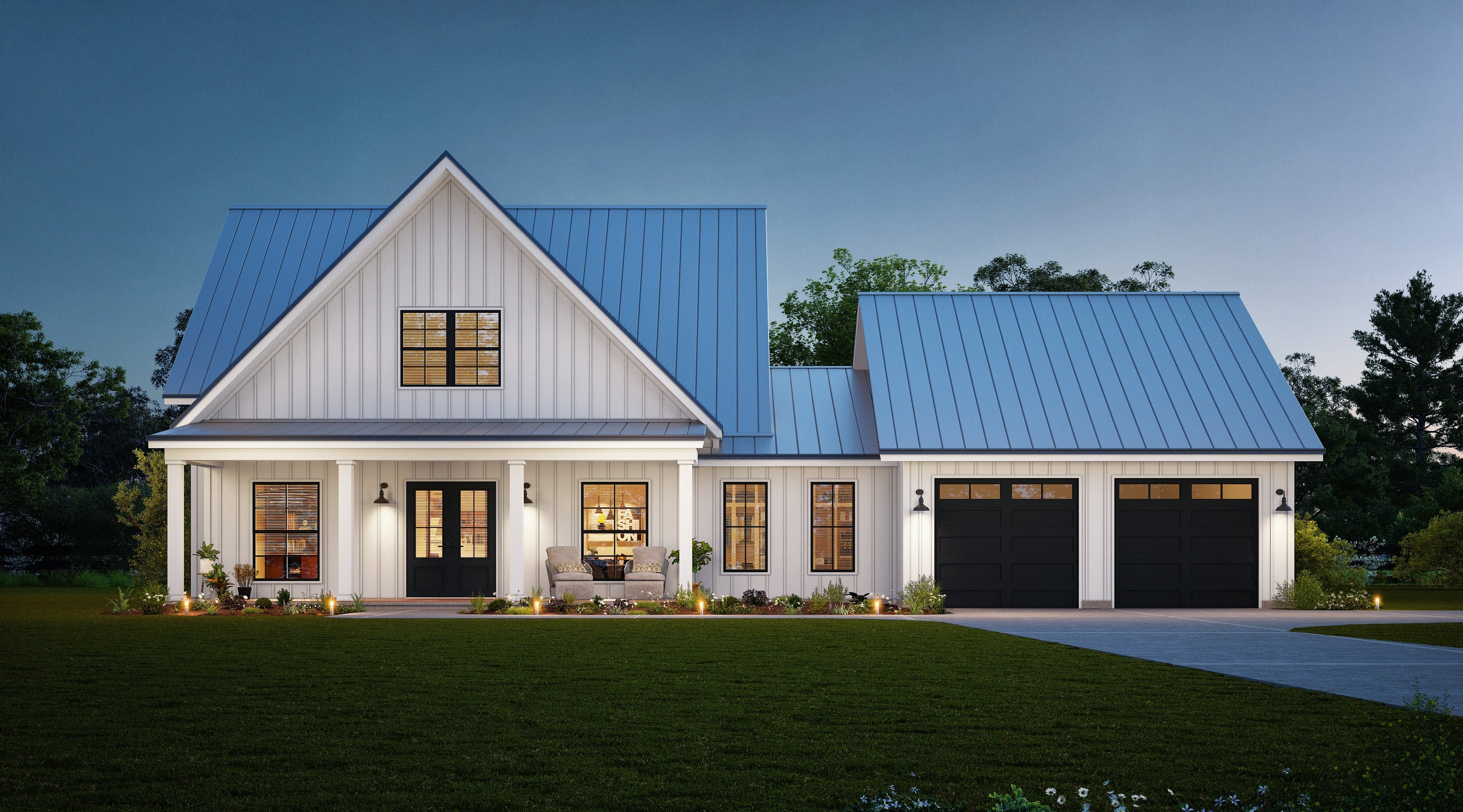 Modern Farmhouse BF2515 barndominium house plan