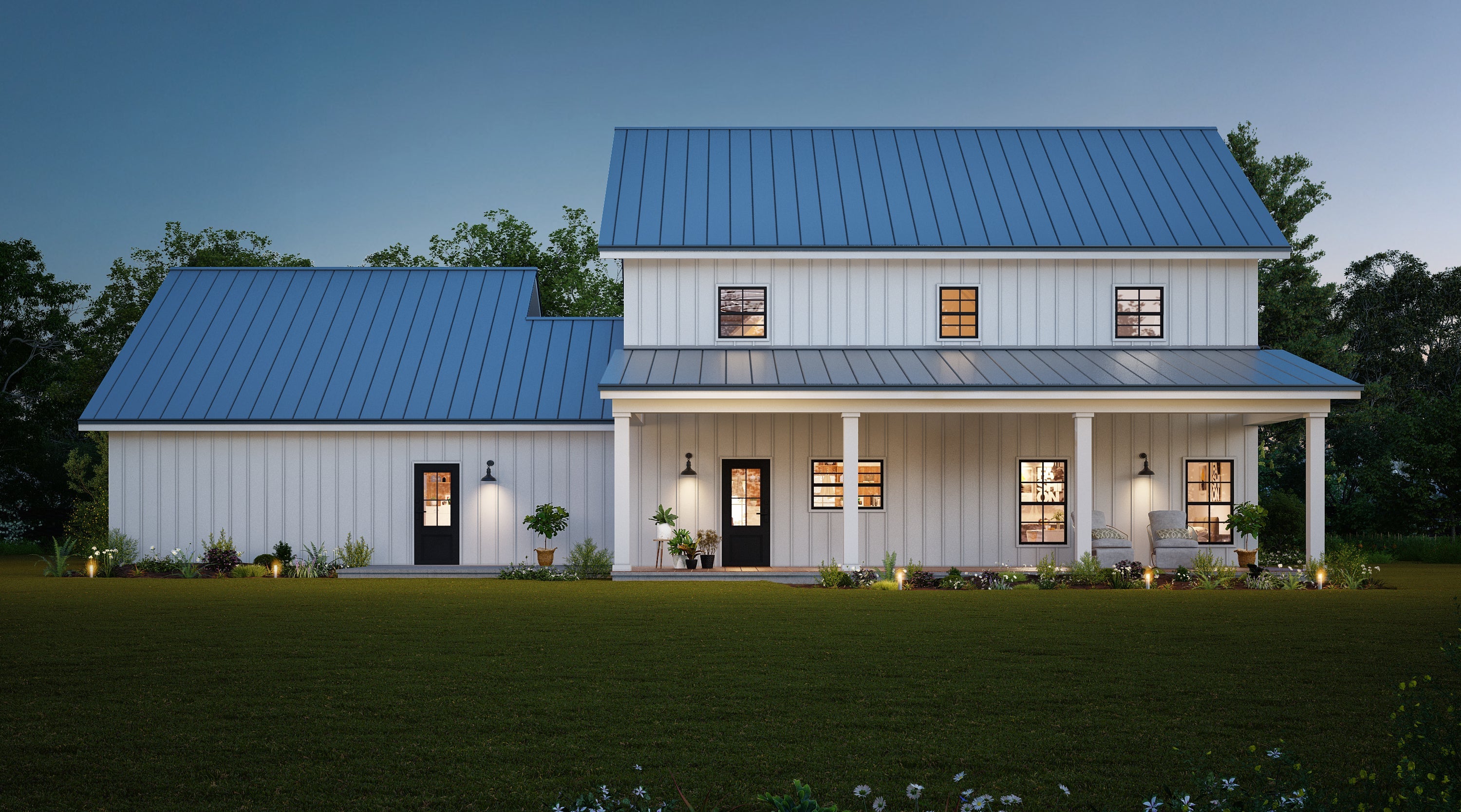Modern Farmhouse BF2515 barndominium house plan