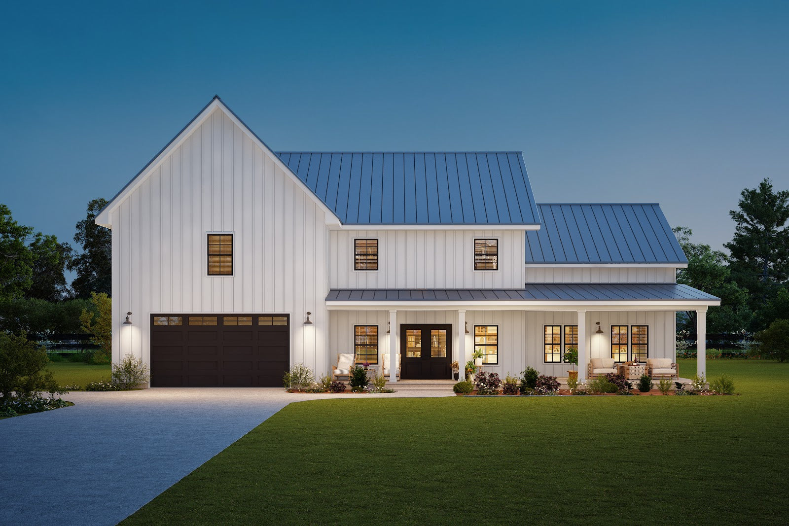 Modern Farmhouse BF2909-G barndominium house plan