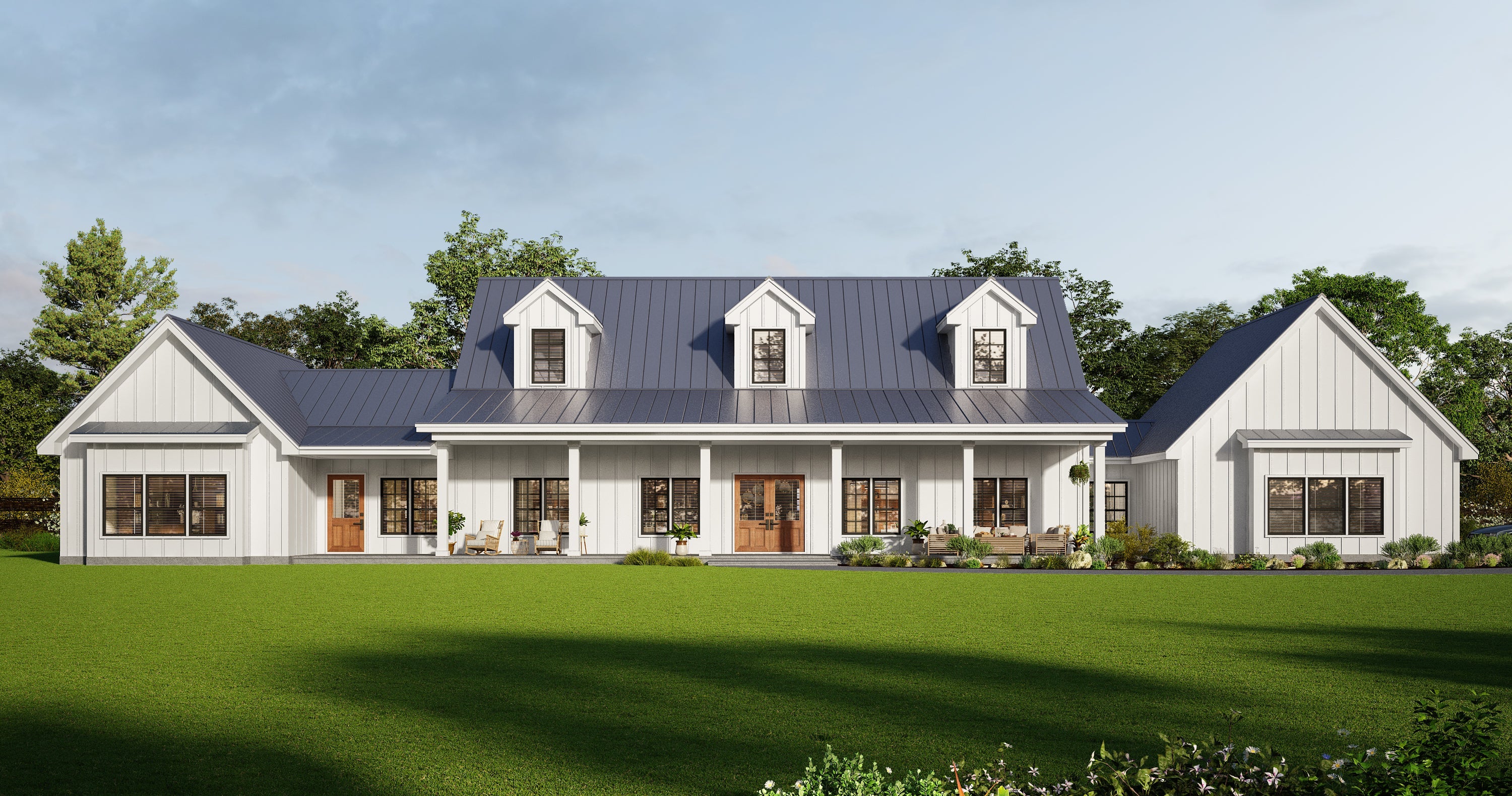 Modern Farmhouse BF3202-GB barndominium house plan