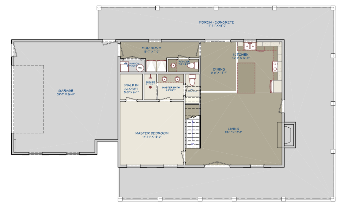 Modern Farmhouse BF2340-G barndominium house plan