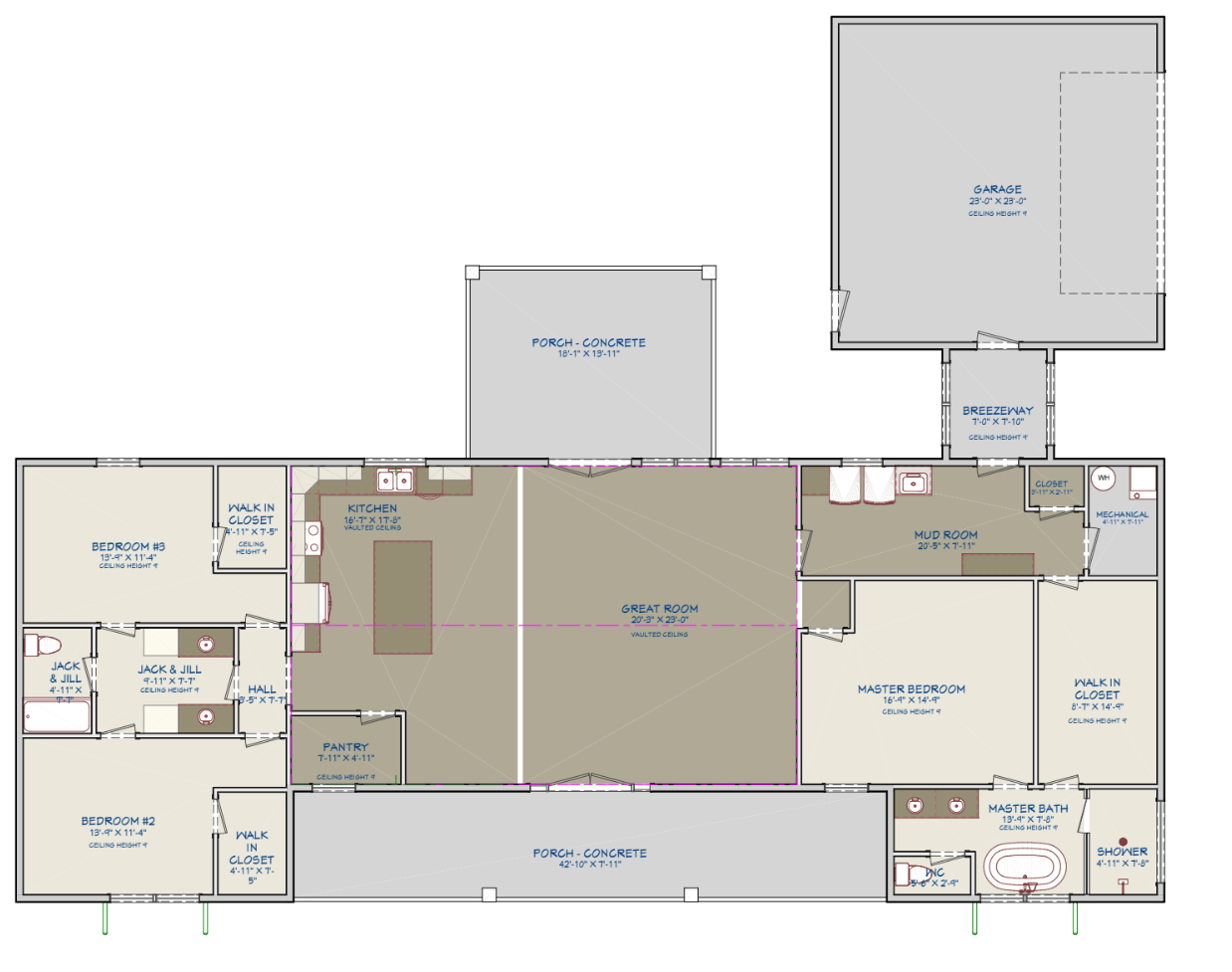 Modern Farmhouse BF2312 barndominium house plan