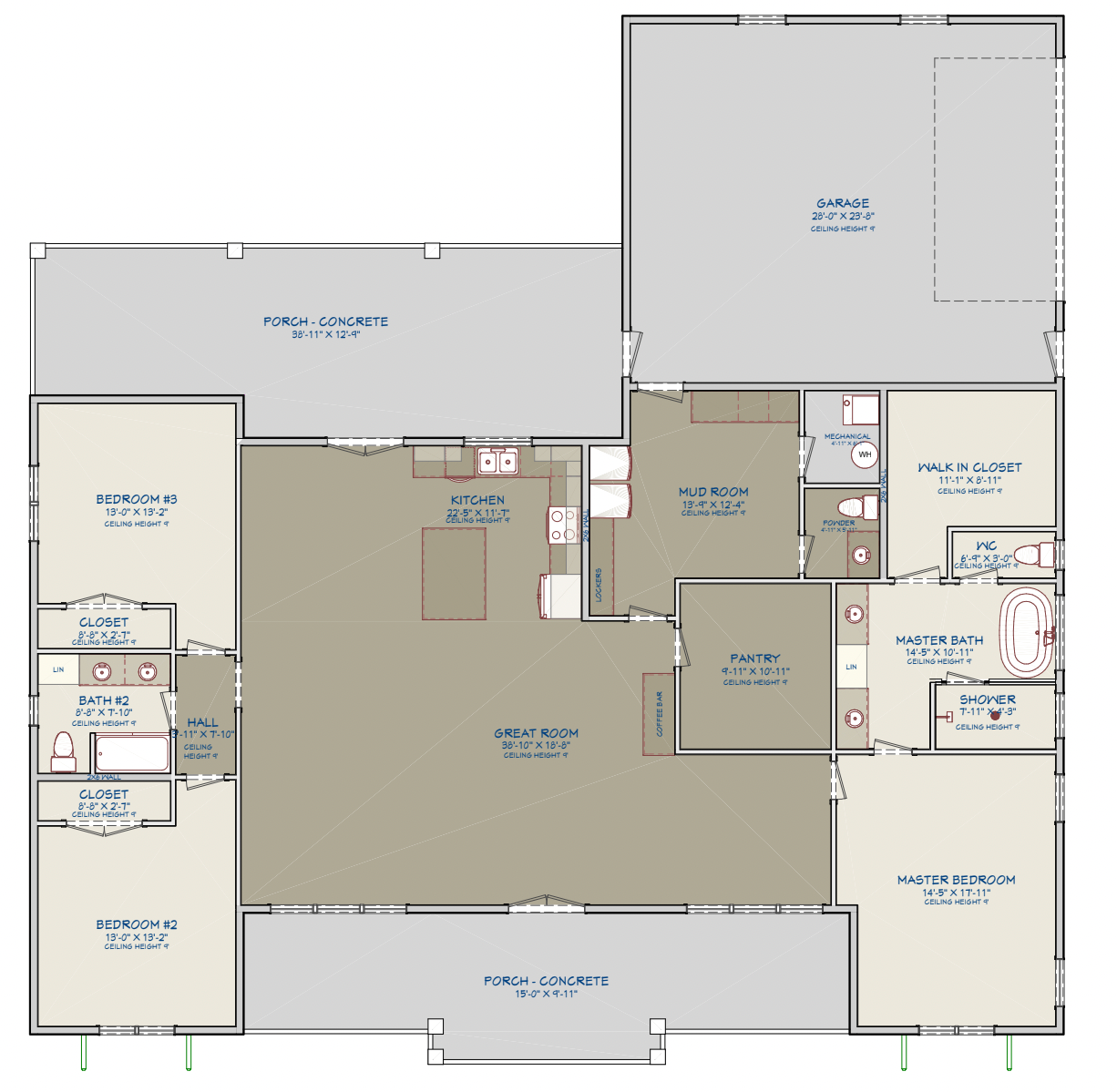 Modern Farmhouse BF2491-G barndominium house plan